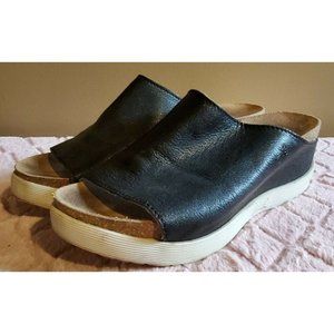 Women's Y2K Platform Black Fly Slip On Platform Slides , Sz Size 9.5